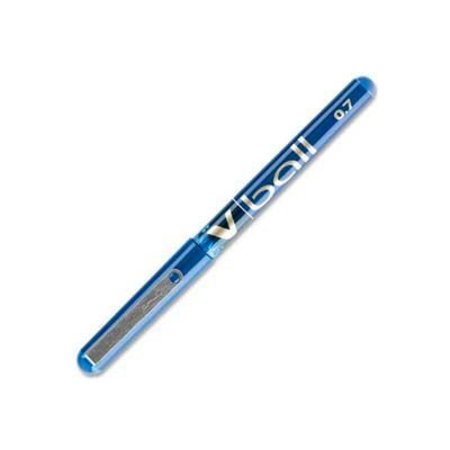 PILOT Pilot V Ball Rolling Ball Pen, Fine, 0.7mm, Blue Barrel/Ink, Dozen 35113